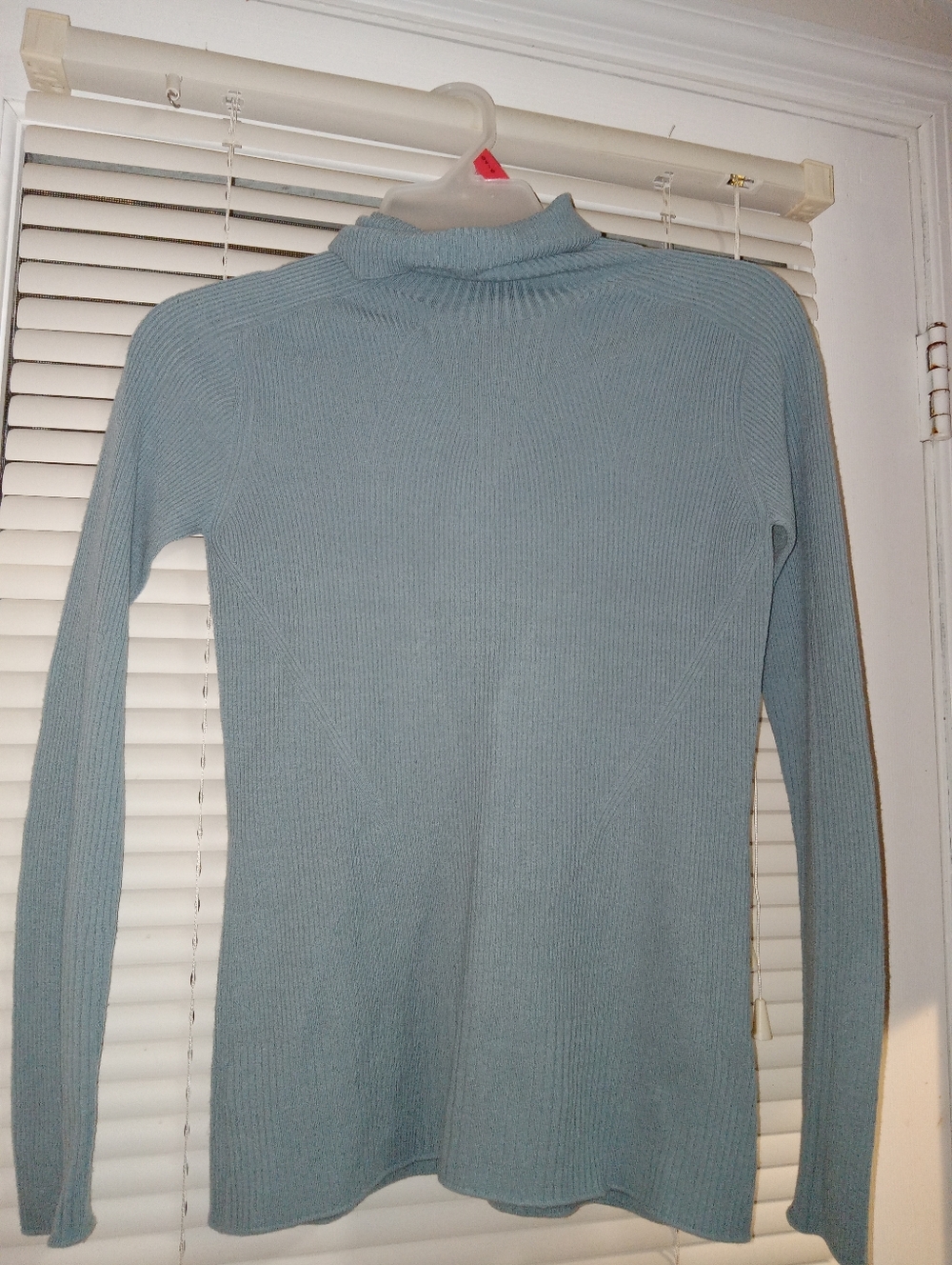 Giorgio Armani Light Blue Ribbed Turtleneck Sweater